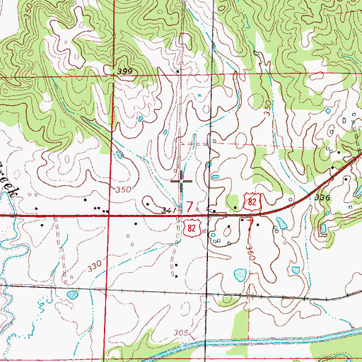 Topographic Map of Mississippi No Name 226 Dam, MS