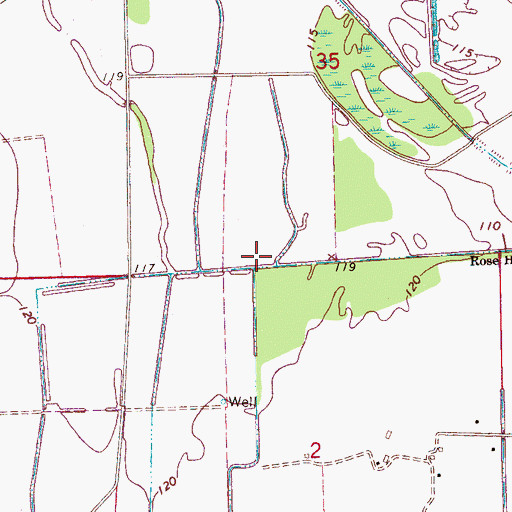 Topographic Map of Delta Experimental Station Pond Dam, MS