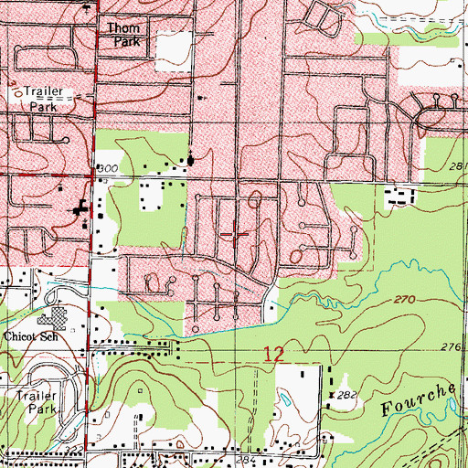 Topographic Map of Yorkwood, AR