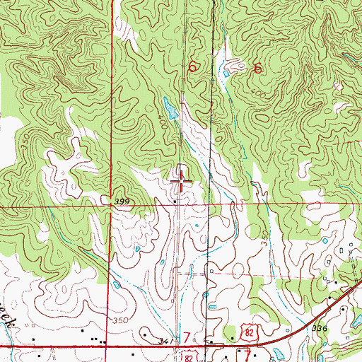 Topographic Map of Mississippi No Name 222 Dam, MS