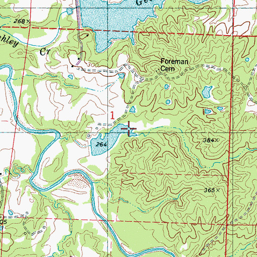 Topographic Map of Pelucia Creek Structure Y-33a-39 Dam, MS