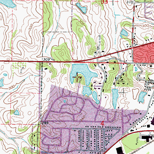 Topographic Map of Long Lake Dam, MS