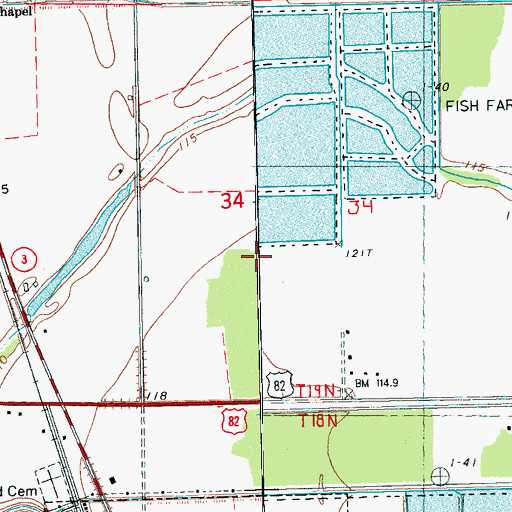 Topographic Map of A P B Incorporated Lake Dam, MS