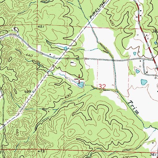 Topographic Map of Butler Lake Dam, MS