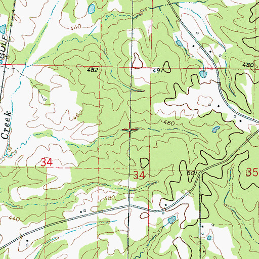 Topographic Map of E L Sherdan Pond Dam, MS