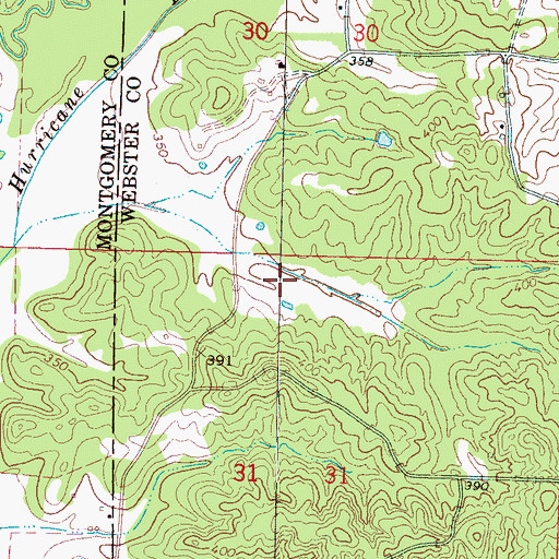 Topographic Map of Barrett Lake Dam, MS