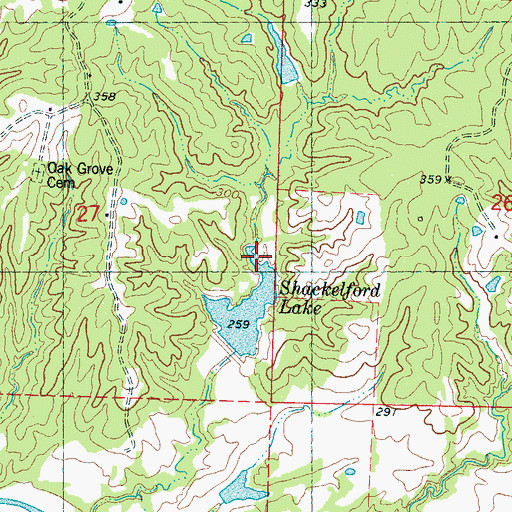 Topographic Map of Pelucia Watershed Y-33a-13 Dam, MS