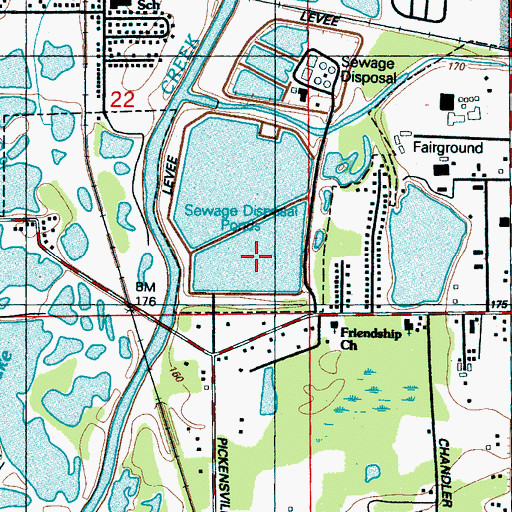 Topographic Map of Berford Electric Company Lake Dam, MS