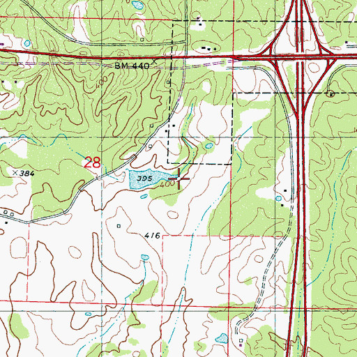 Topographic Map of G H Curtis Lake Dam, MS