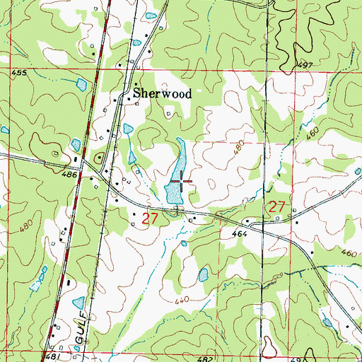 Topographic Map of Brooks Lake Dam, MS