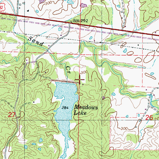 Topographic Map of Big Sand Creek Watershed Y-32-9b Dam, MS