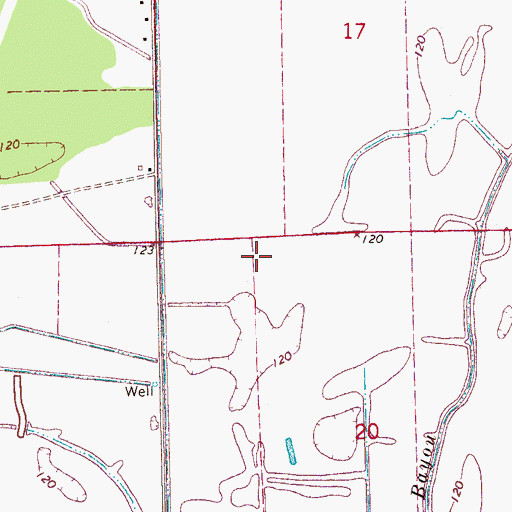 Topographic Map of Hammett and Sons Lake Dam, MS