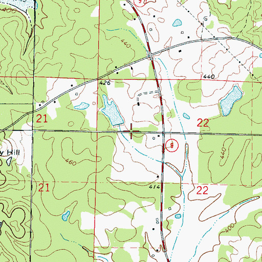 Topographic Map of Roland Lake Dam, MS