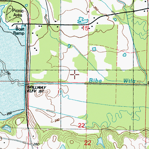 Topographic Map of Oktibbeha County Lake Dam, MS