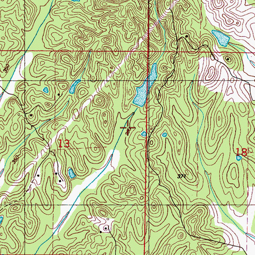 Topographic Map of Stacy Lake Dam, MS