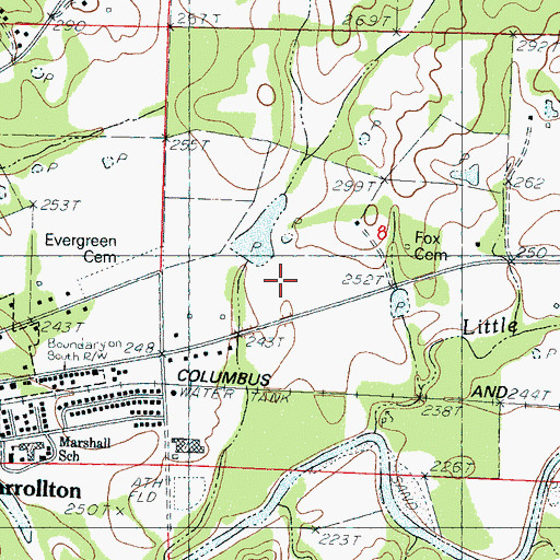 Topographic Map of Big Sand Creek Structure Y-32-33 Dam, MS