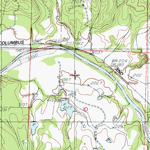 Topographic Map of Big Sand Creek Structure Y-32-49 Dam, MS