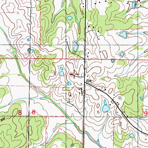 Topographic Map of Starkville Gun Club Lake Dam, MS