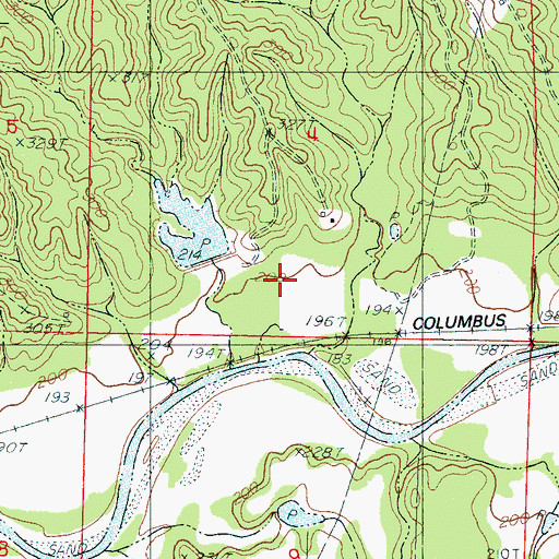 Topographic Map of Big Sand Creek Structure Y-32-31 Dam, MS