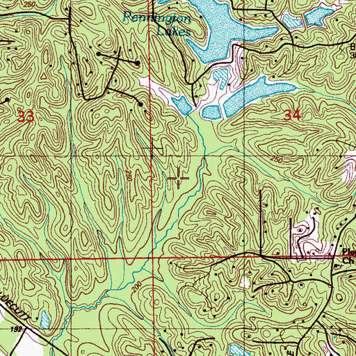 Topographic Map of Pennington Lake Dam, MS