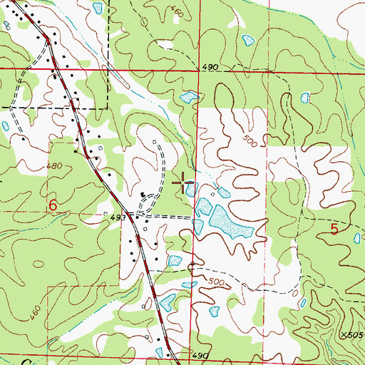 Topographic Map of Turner Lake Dam, MS