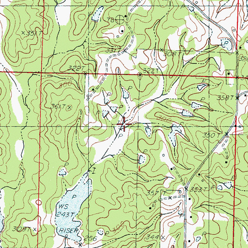 Topographic Map of Big Sand Watershed Y-32-3 Dam, MS