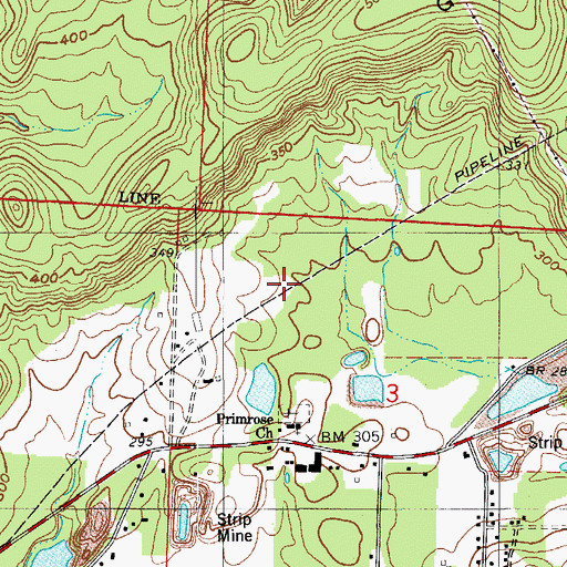 Topographic Map of Echo Valley Country Club (historical), AR