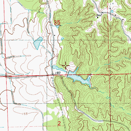 Topographic Map of Big Sand Watershed Y-32-19 Dam, MS