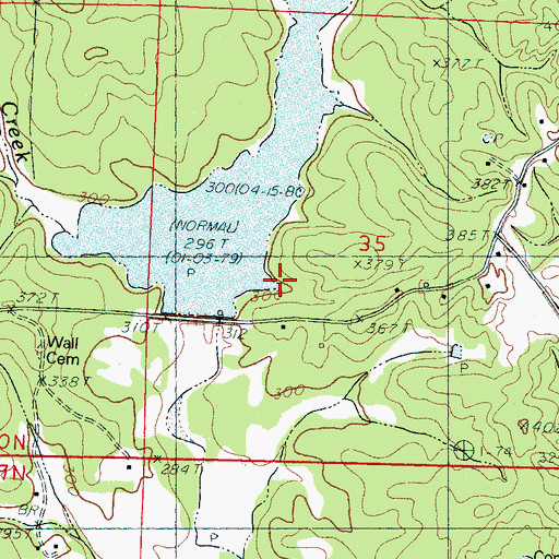 Topographic Map of Big Sand Watershed Y-32-11 Dam, MS
