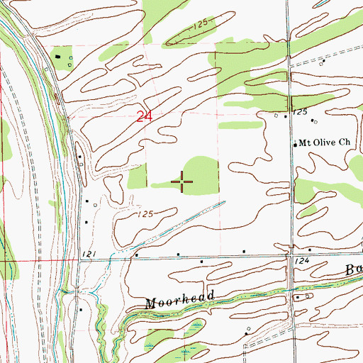 Topographic Map of A E Britt Pond Dam, MS