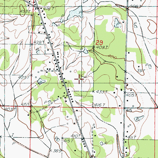 Topographic Map of Russell Lake Dam, MS