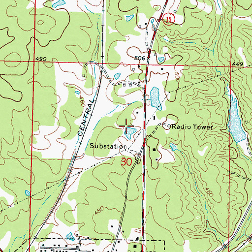 Topographic Map of McMullen Lake Dam, MS