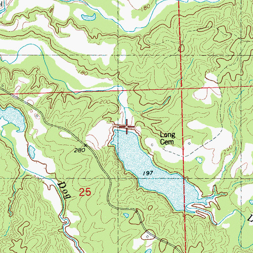Topographic Map of Big Sand Watershed Y-32-16 Dam, MS