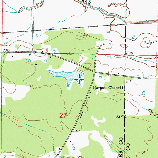 Topographic Map of Shurls Pond Dam, MS