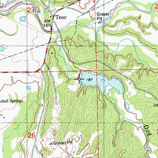 Topographic Map of Big Sand Watershed Y-32-15 Dam, MS