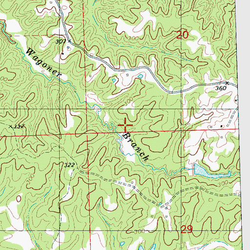 Topographic Map of Big Sand Creek Structure Y-32-27 Dam, MS