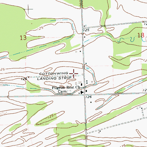 Topographic Map of Charles Ellis Pond Dam, MS