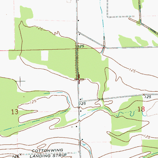 Topographic Map of Tommy Ellis Lake Dam, MS