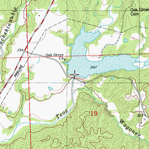 Topographic Map of Big Sand Watershed Y-32-17 Dam, MS