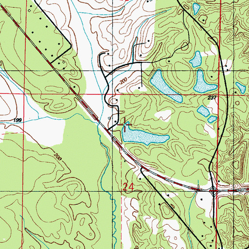 Topographic Map of Kellogg Lake Dam, MS