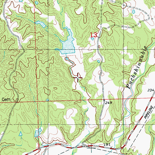 Topographic Map of Big Sand Creek Structure Y-32-25 Dam, MS
