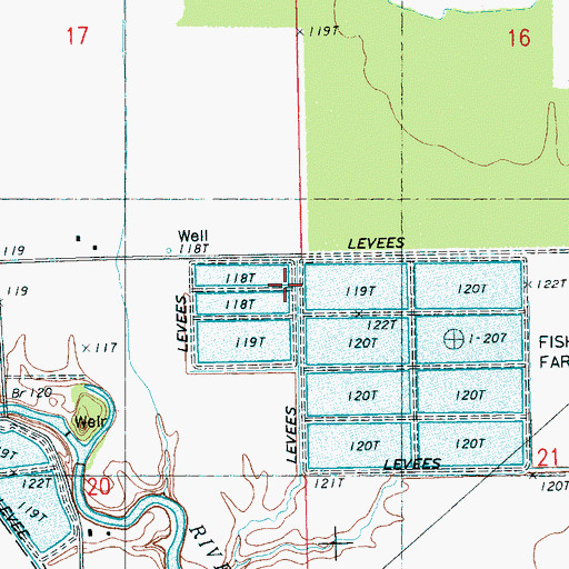 Topographic Map of Tackett Lake Dam, MS