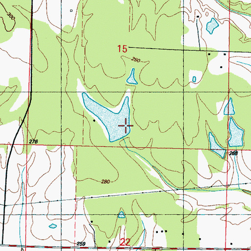 Topographic Map of Vail Lake Dam, MS