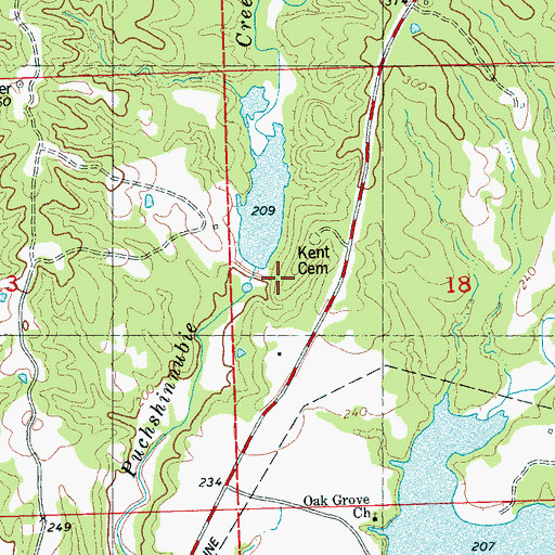 Topographic Map of Big Sand Watershed Y-32-18 Dam, MS