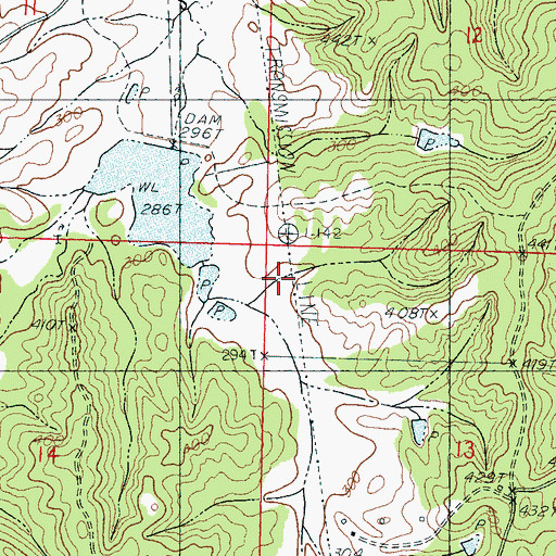 Topographic Map of Bogue Watershed Y-30-95 Dam, MS