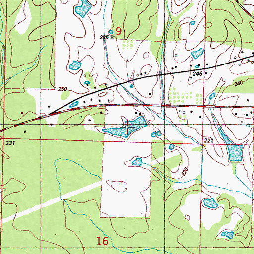 Topographic Map of Jennings Lake Dam, MS