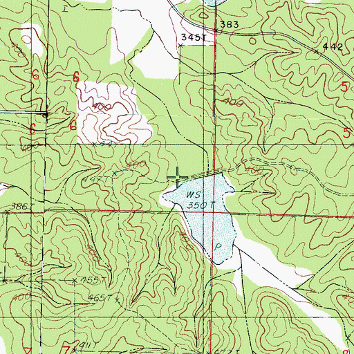 Topographic Map of Bogue Watershed Y-30-53 Dam, MS
