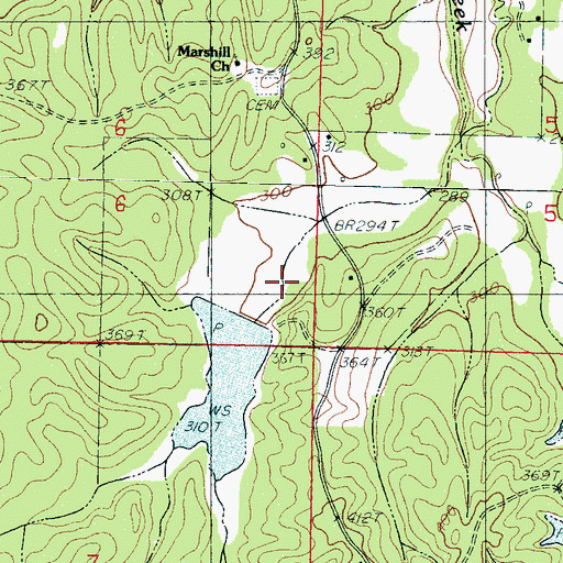 Topographic Map of Bogue Watershed Y-54-38 Dam, MS