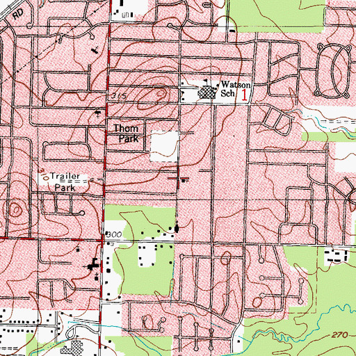 Topographic Map of Eva Lane Church of Christ, AR
