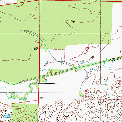 Topographic Map of Walkers Lake Dam, MS